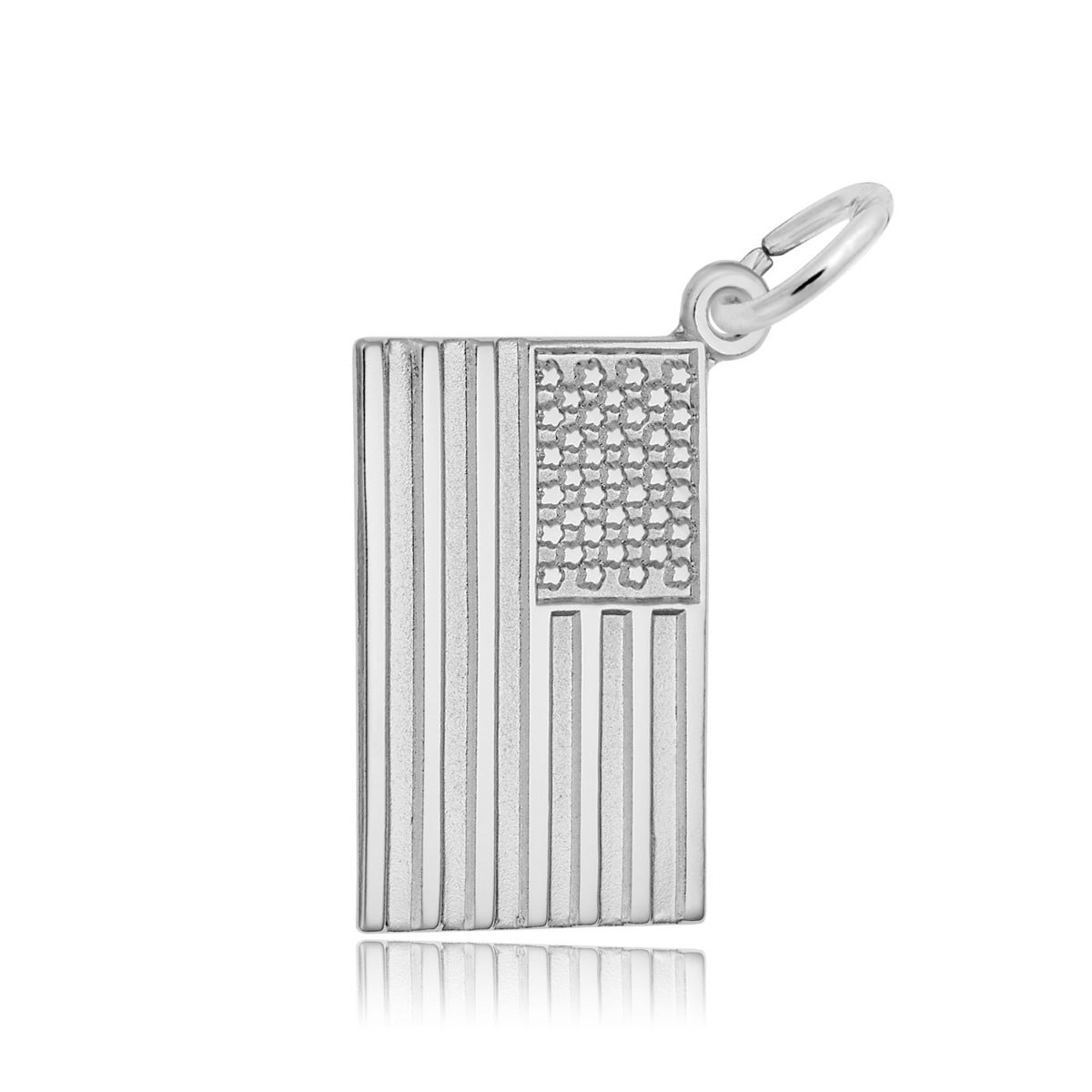 American Flag Charm in Sterling Silver