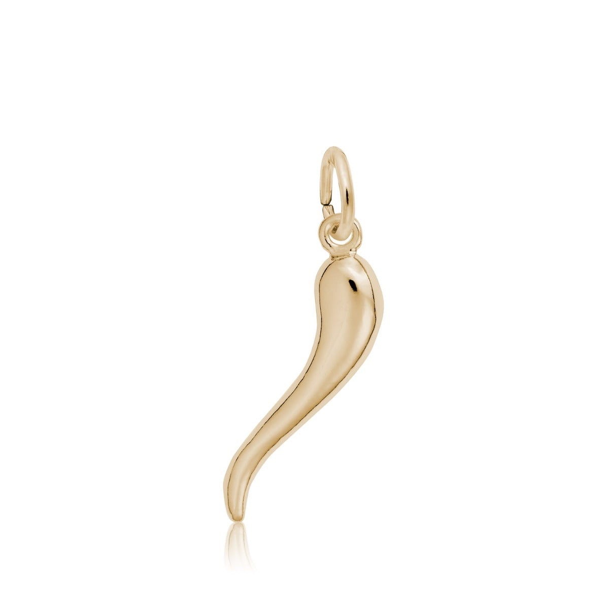 Italian Horn Charm in 14K Yellow Gold