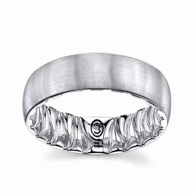 MFIT Men's Satin Finish 7mm Wedding Band in 10K White Gold