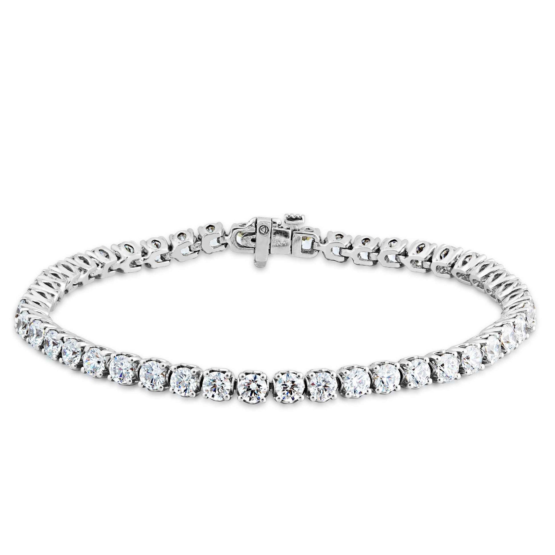 10 ct. tw. Round Brilliant Diamond Luxury Line Bracelet in 14K White Gold