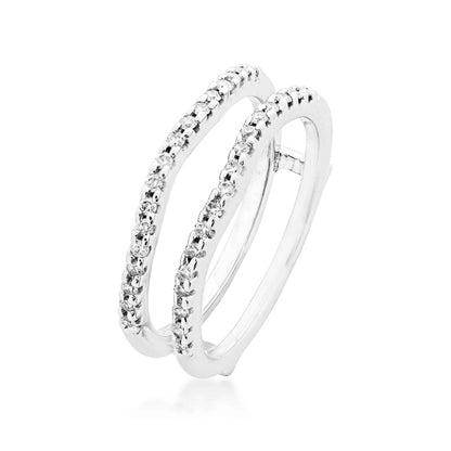 1/4 ct. tw. Diamond Pave Curved Ring Enhancer in 14K White Gold front view