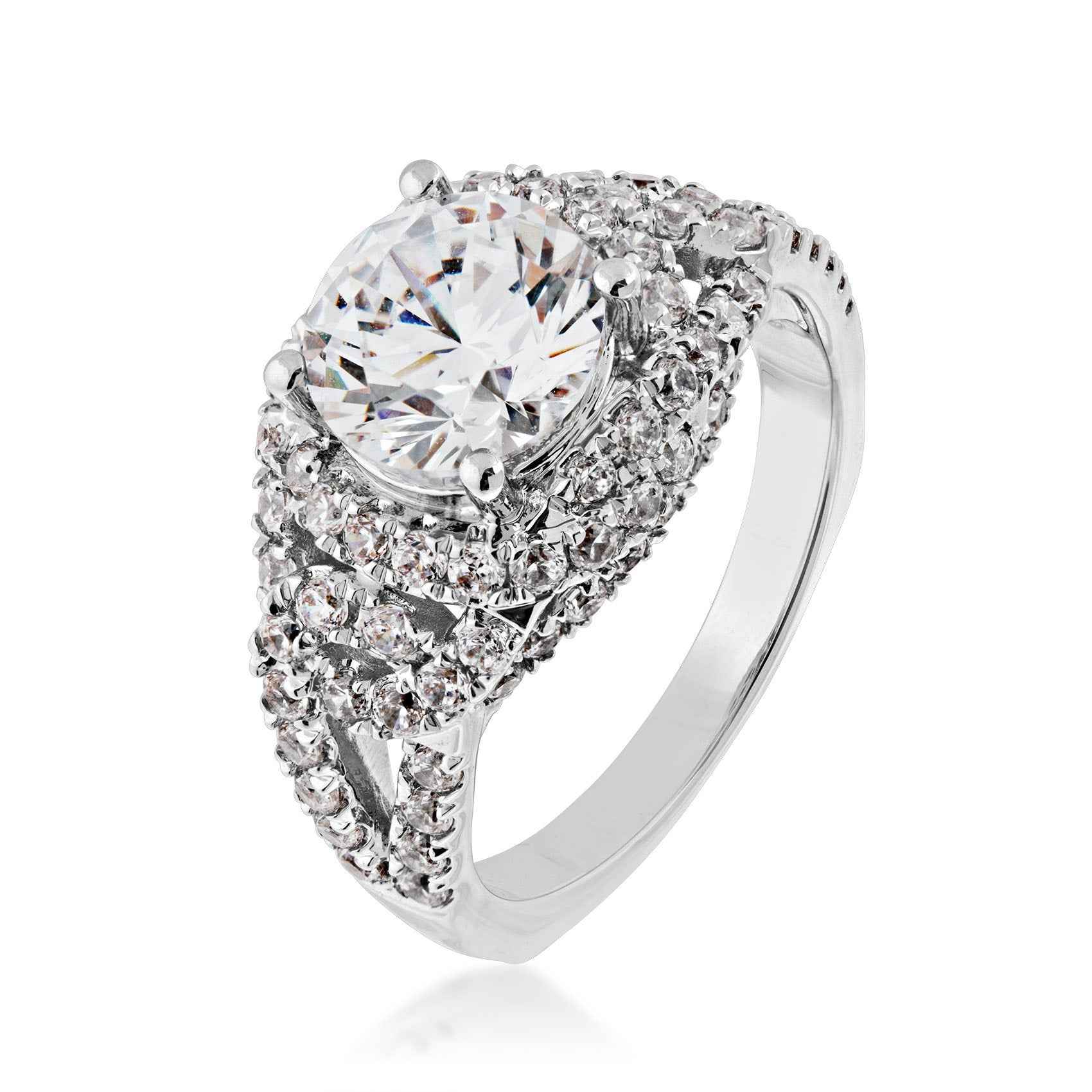 Valina 1 ct. tw. Diamond Split-Shank Band Semi-Mount Engagement Ring in 14K White Gold