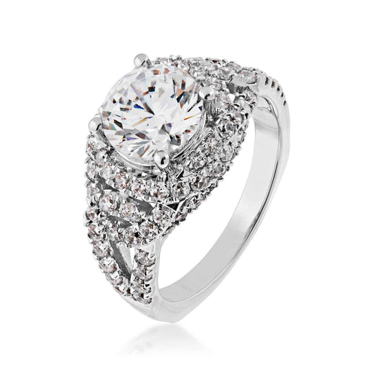 Valina 1 ct. tw. Diamond Split-Shank Band Semi-Mount Engagement Ring in 14K White Gold