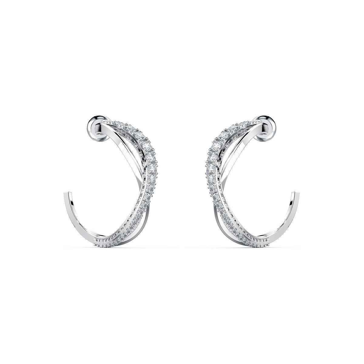 Swarovski Twist White Stone Hoop Earrings