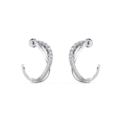 Swarovski Twist White Stone Hoop Earrings