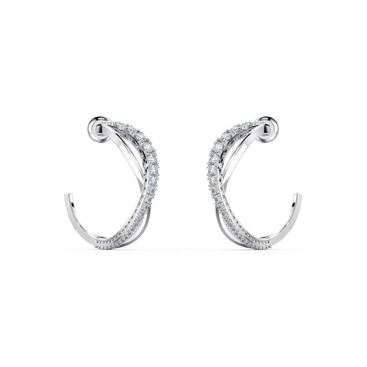Swarovski Twist White Stone Hoop Earrings