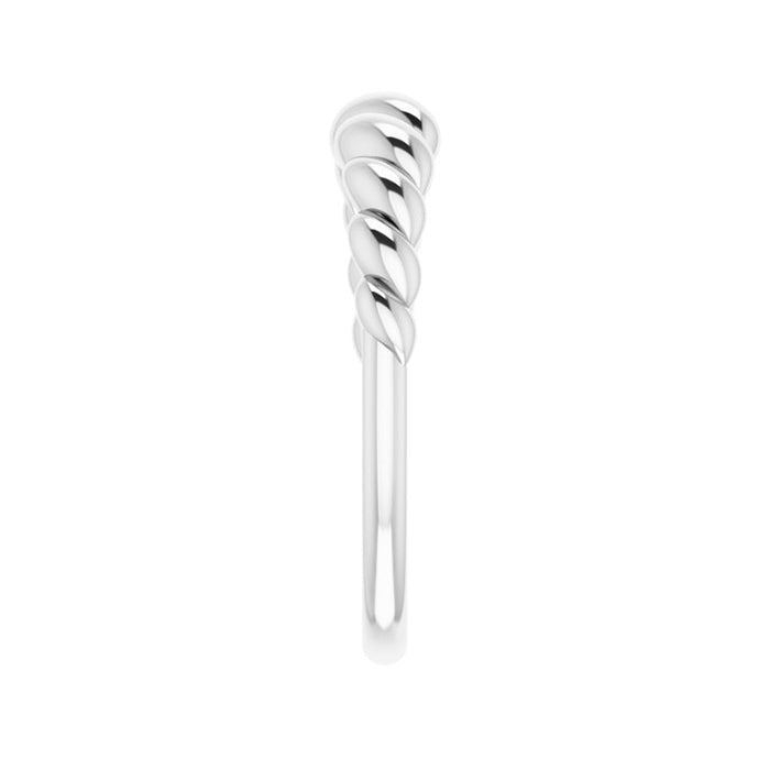 Twisted Rope Dome Ring in Sterling Silver front view