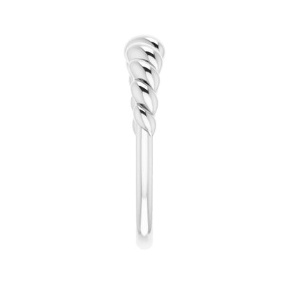 Twisted Rope Dome Ring in Sterling Silver front view