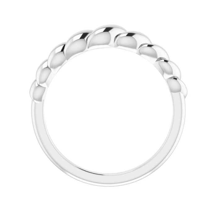 Twisted Rope Dome Ring in Sterling Silver close-up detail