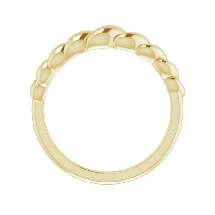 Twisted Rope Dome Ring in 14K Yellow Gold close-up detail