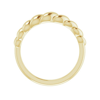 Twisted Rope Dome Ring in 14K Yellow Gold close-up detail
