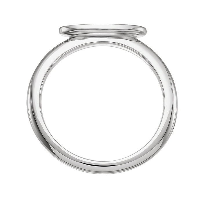 Oval Signet Ring in Sterling Silver front view