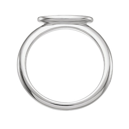 Oval Signet Ring in Sterling Silver front view