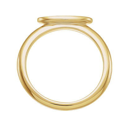Oval Signet Ring in 14K Yellow Gold front view