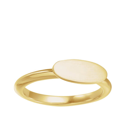Oval Signet Ring in 14K Yellow Gold