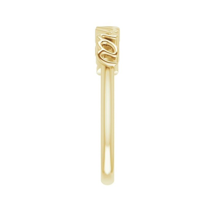 Mama Script Ring in 14K Yellow Gold front view