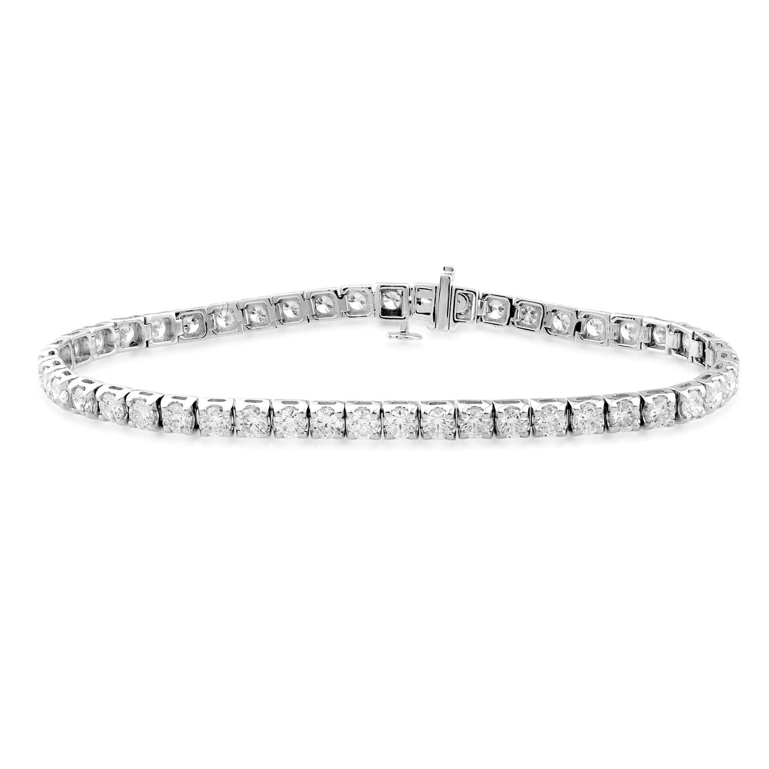 Adamante 6 ct. tw. Round Brilliant Lab-Grown Diamond Tennis Bracelet in 14K White Gold