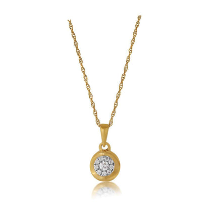 Fairytale Diamonds 1/7 ct. tw. Cluster Halo Pendant in 10K Yellow Gold