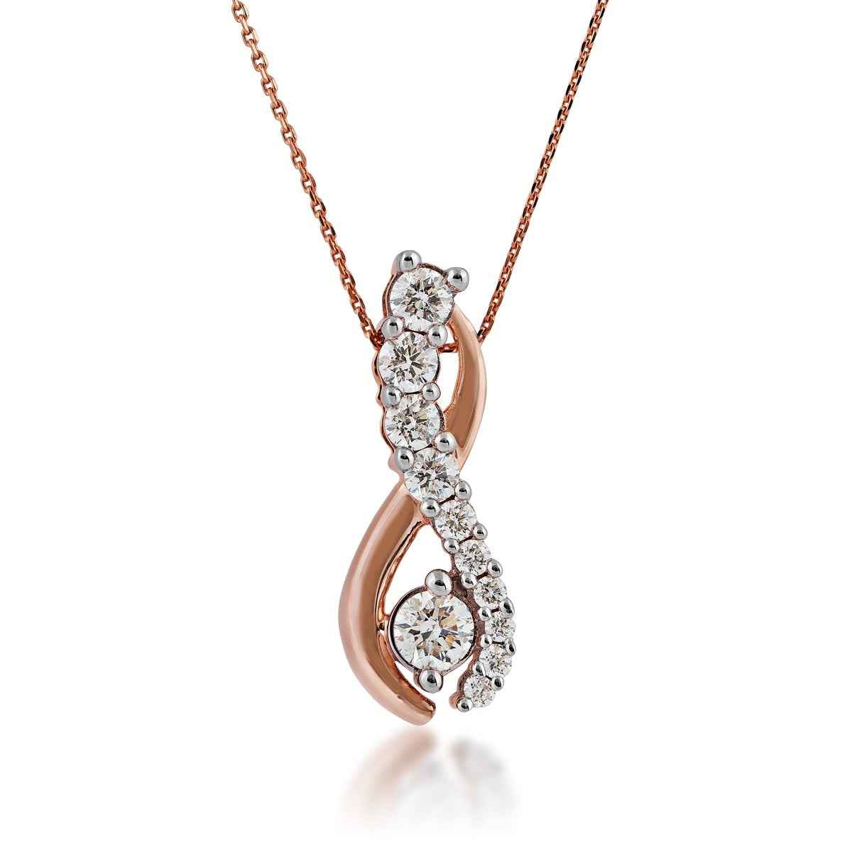Journey Collection 1/2 ct. tw. Diamond Twist Pendant in 10K Pink Gold