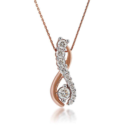 Journey Collection 1/2 ct. tw. Diamond Twist Pendant in 10K Pink Gold