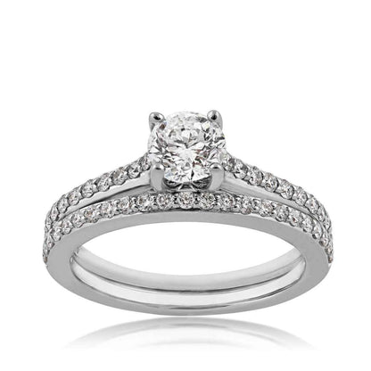 Noventa 1-1/4 ct. tw. Round Diamond Wedding Set in 14K White Gold