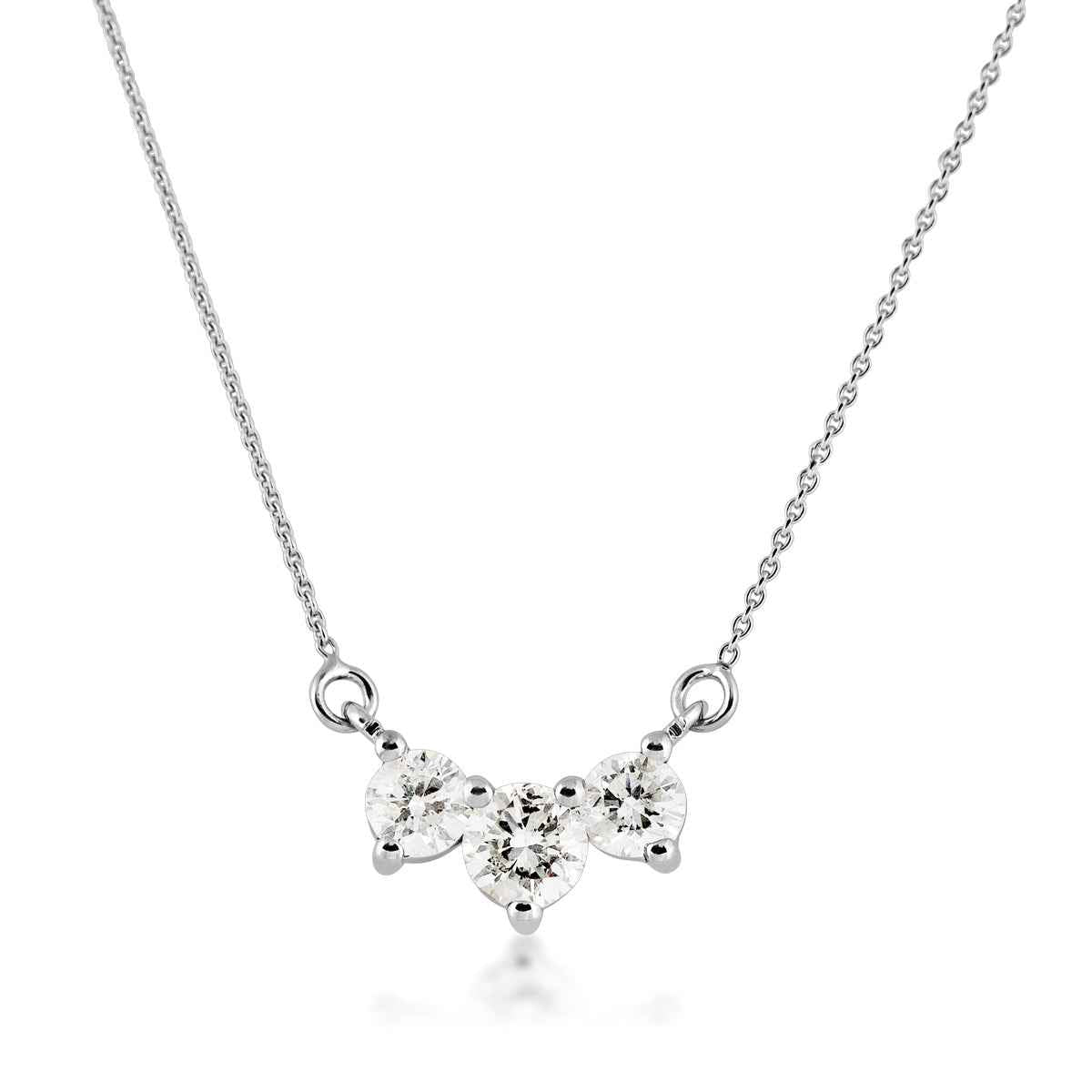Three-Stone 3/4 ct. tw. Round Diamond Pendant in 14K White Gold