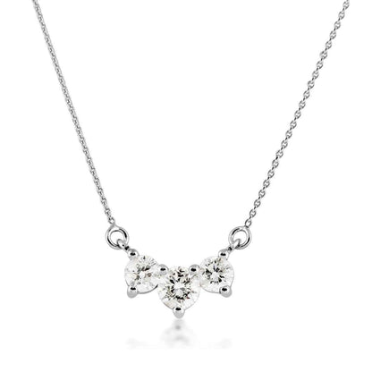 Three-Stone 3/4 ct. tw. Round Diamond Pendant in 14K White Gold
