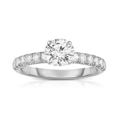 Brilliantly Yours 1/2 ct. Round Brilliant Diamond Engagement Ring with 3/8 ct. Diamond Band in 14K White Gold