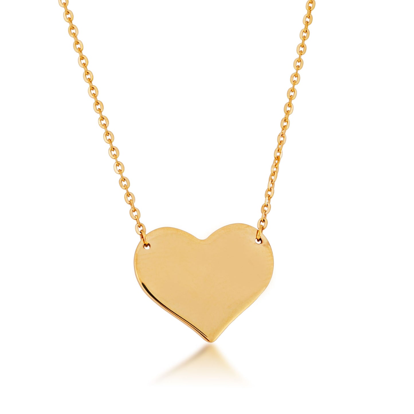 Engravable 18-inch Heart Necklace in 10K Yellow Gold