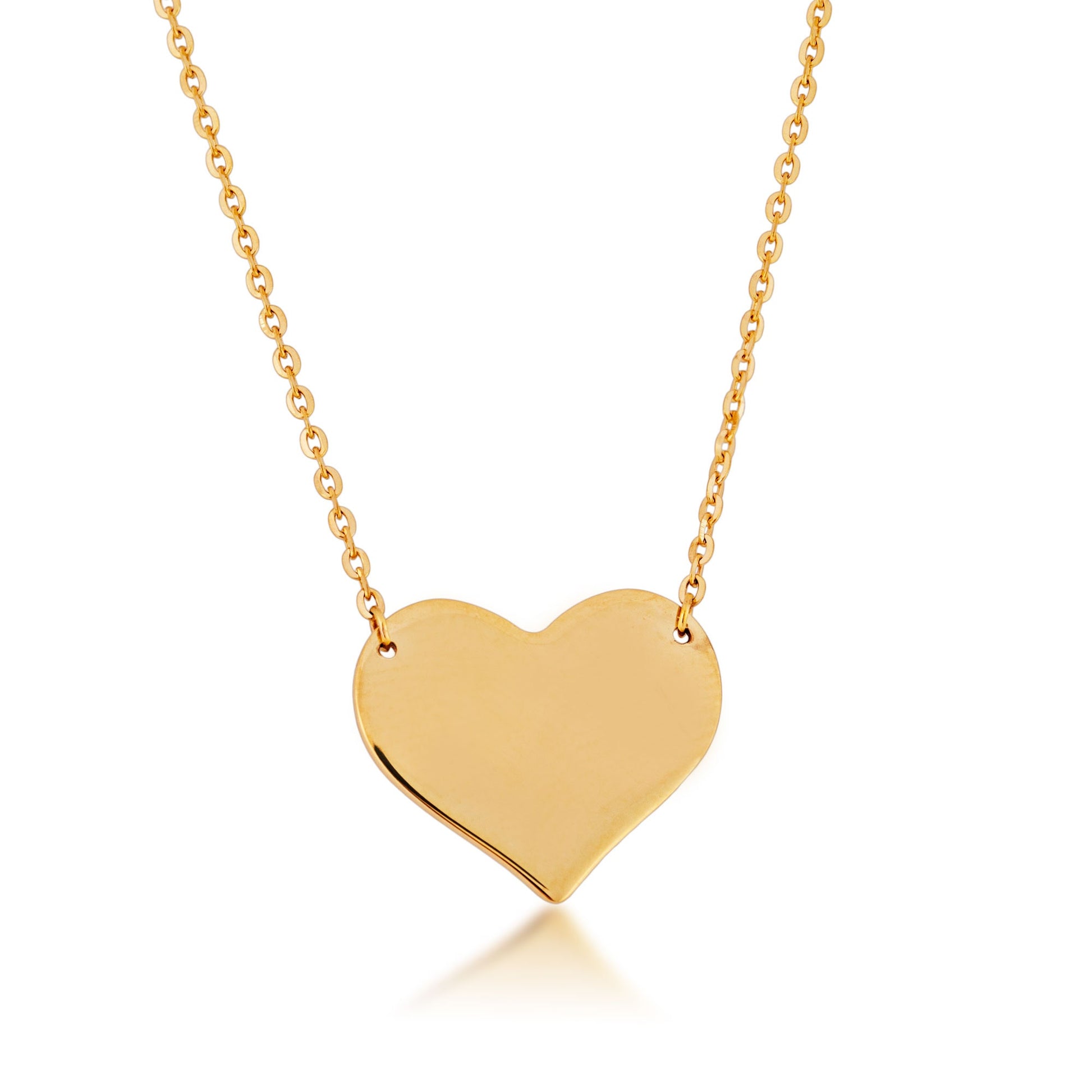 Engravable 18-inch Heart Necklace in 10K Yellow Gold