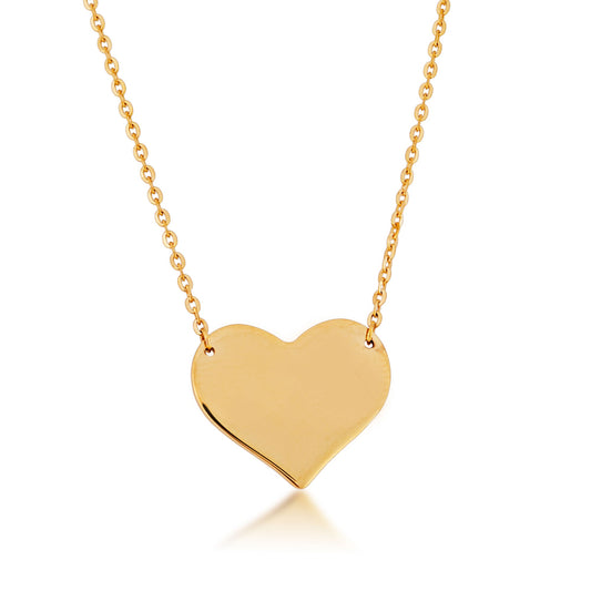 Engravable 18-inch Heart Necklace in 10K Yellow Gold
