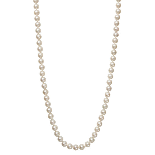 18-inch White Freshwater 6-7MM Pearl Strand Necklace in 14K Yellow Gold