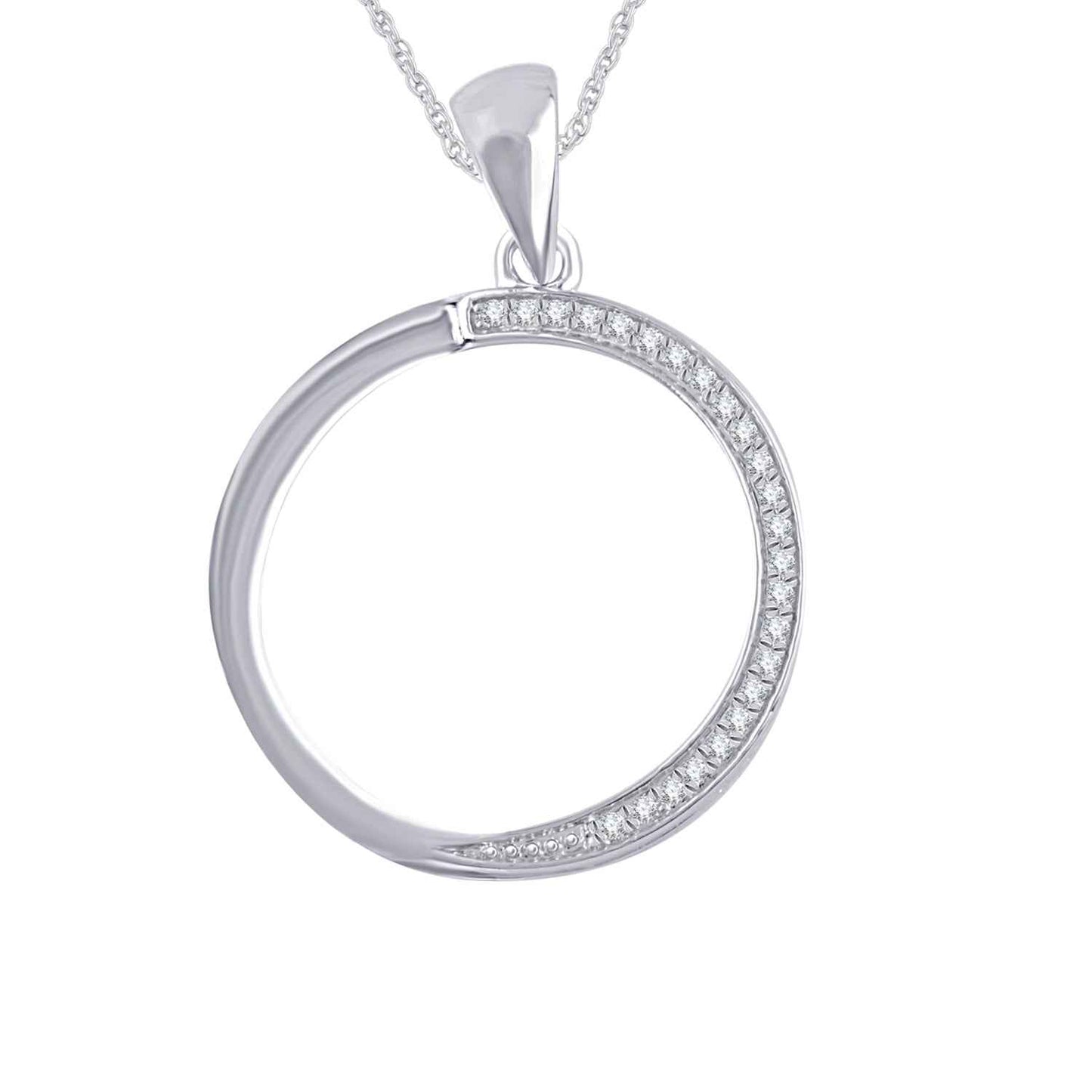 .07 ct. tw. Diamond Circle Pendant in 10K White Gold