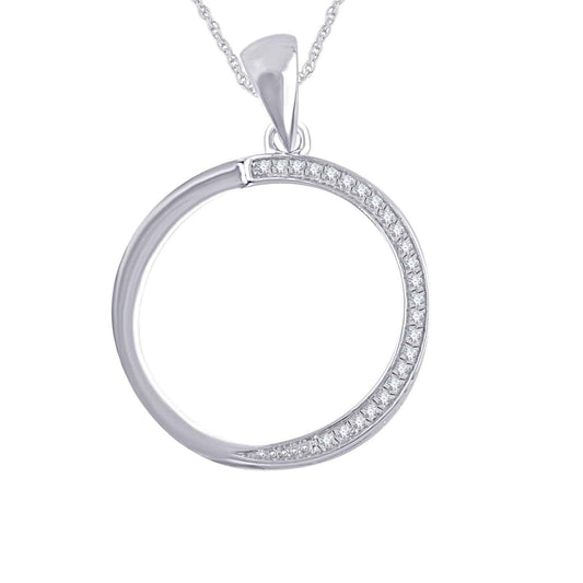 .07 ct. tw. Diamond Circle Pendant in 10K White Gold