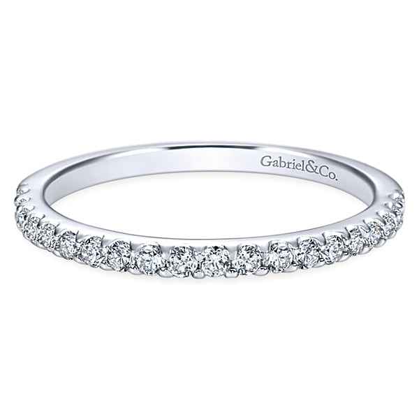 Gabriel & Co. 1/3 ct. tw. Round Diamond Wedding Band in 14K White Gold