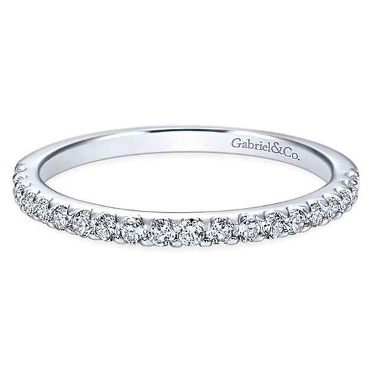 Gabriel & Co. 1/3 ct. tw. Round Diamond Wedding Band in 14K White Gold