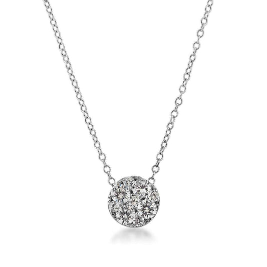 Adamante 5/8 ct. tw. Lab Grown Diamond Cluster Pendant in 10K White Gold