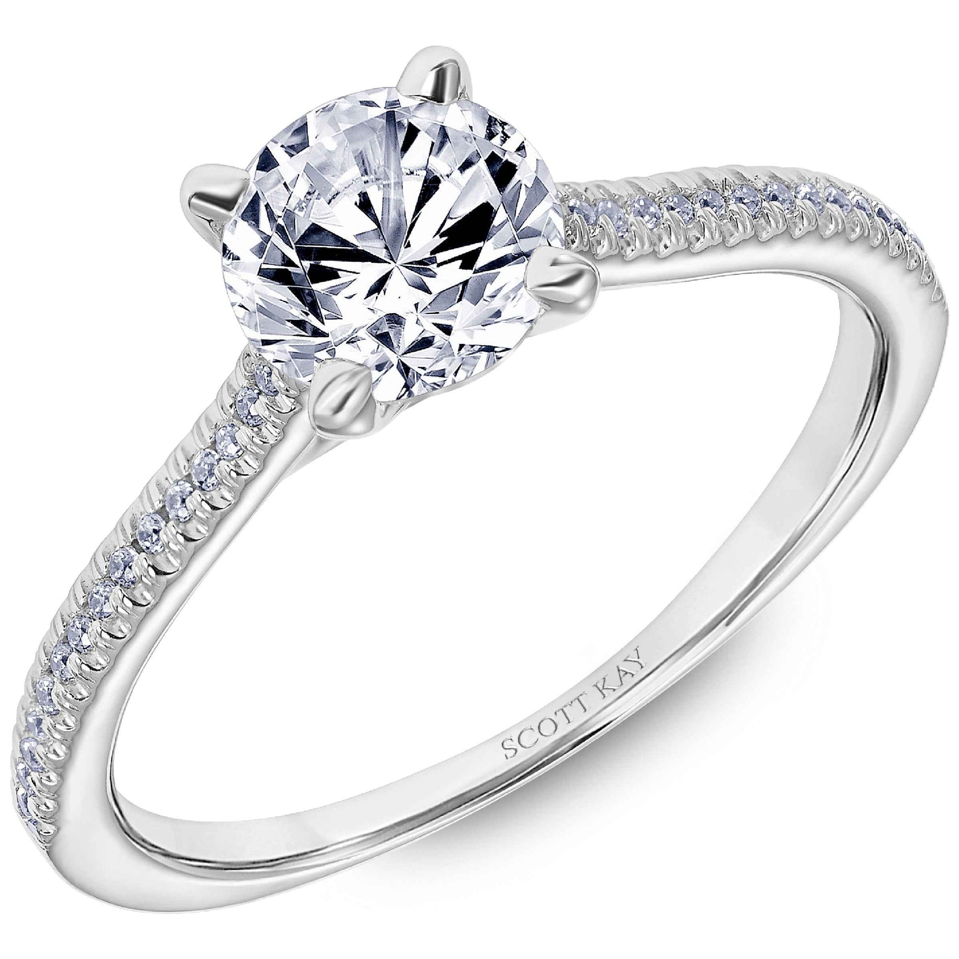 Scott Kay Luminaire 1/10 ct. tw. Diamond Semi-Mount Engagement Ring in 14K White Gold 31
