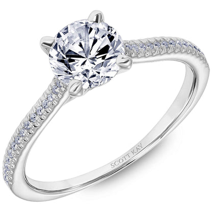 Scott Kay Luminaire 1/10 ct. tw. Diamond Semi-Mount Engagement Ring in 14K White Gold 31