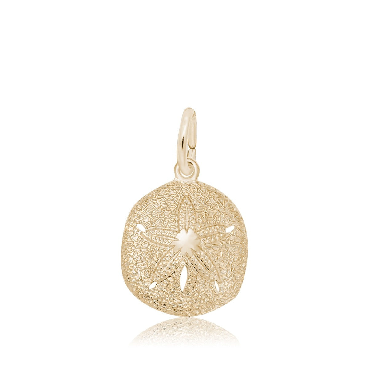 Keyhole Sand Dollar Charm in 14K Yellow Gold