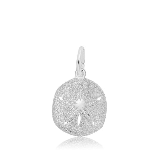Keyhole Sand Dollar Charm in Sterling Silver