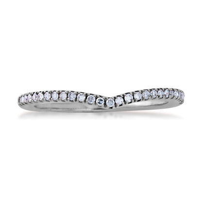 1/6 ct. tw. Contoured Diamond Anniversary Band in 10K White Gold close-up detail