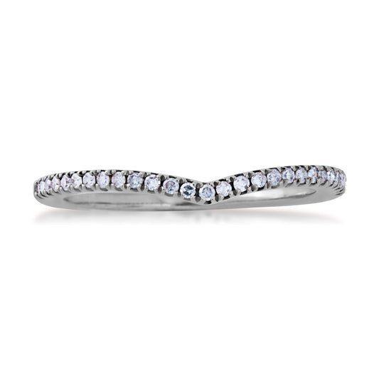 1/6 ct. tw. Contoured Diamond Anniversary Band in 10K White Gold close-up detail