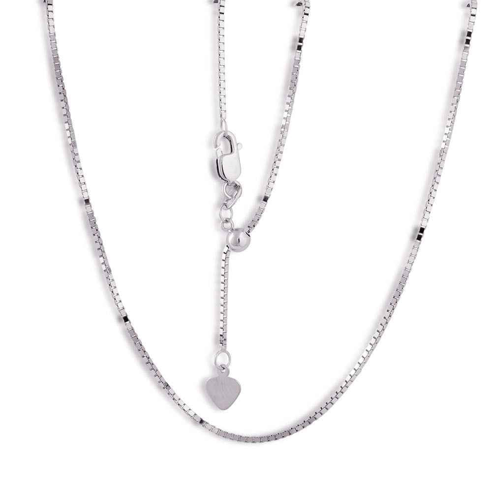 22-inch 14kt White Gold Adjustable Box Chain