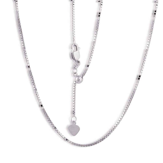 22-inch 14kt White Gold Adjustable Box Chain