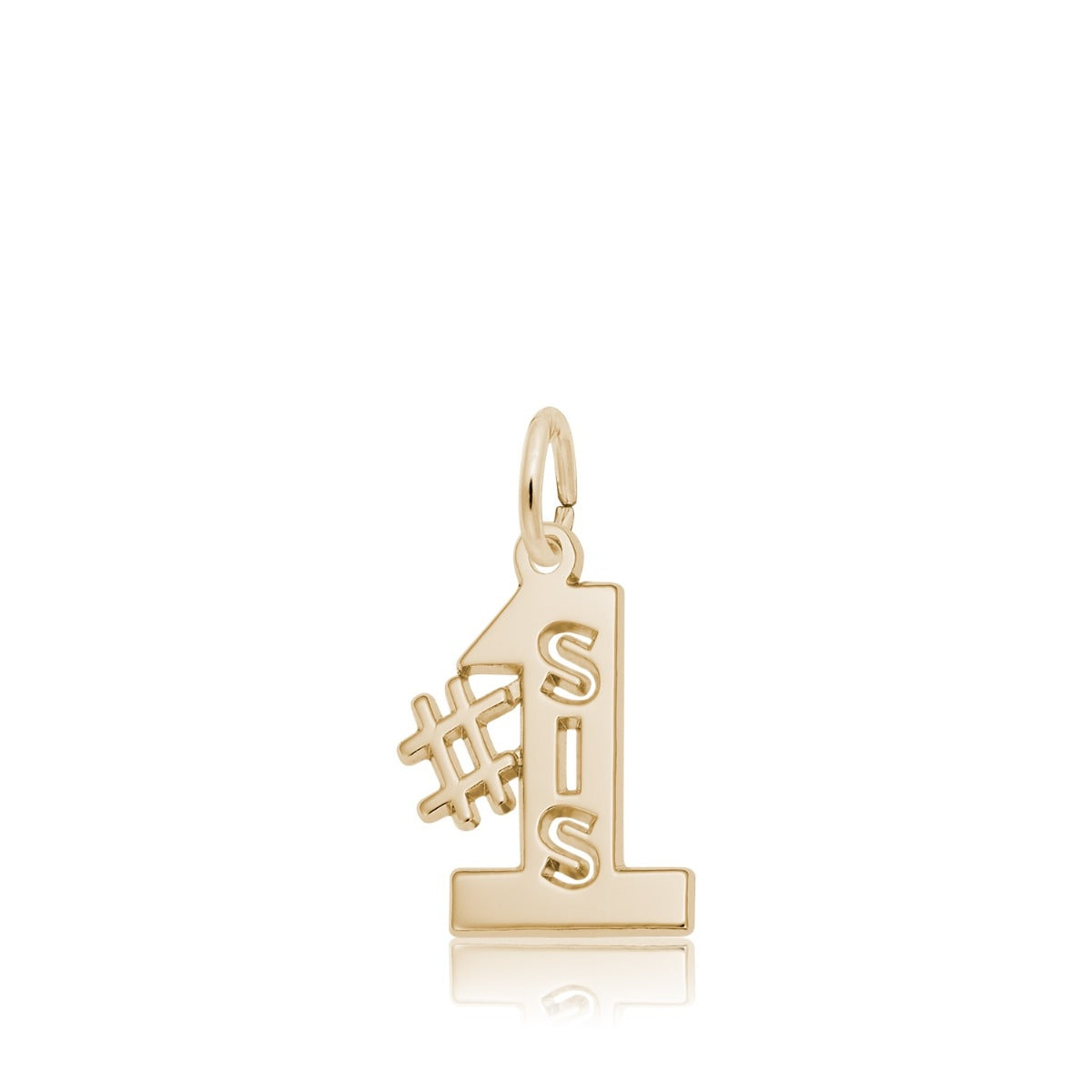 #1 Sister Charm in 14K Yellow Gold