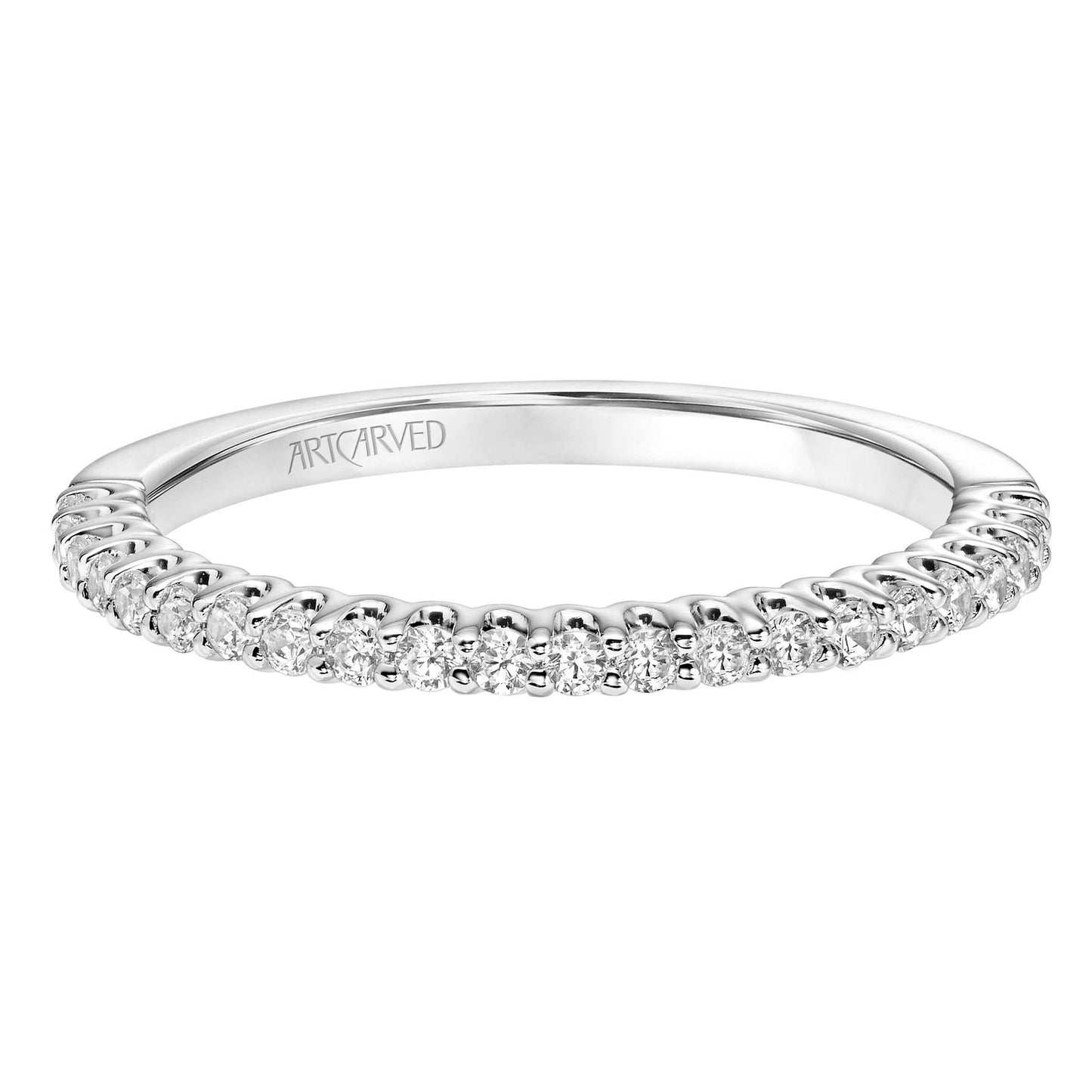 ArtCarved Contemporary 1/4 ct. tw. Diamond Wedding Band in 14K White Gold