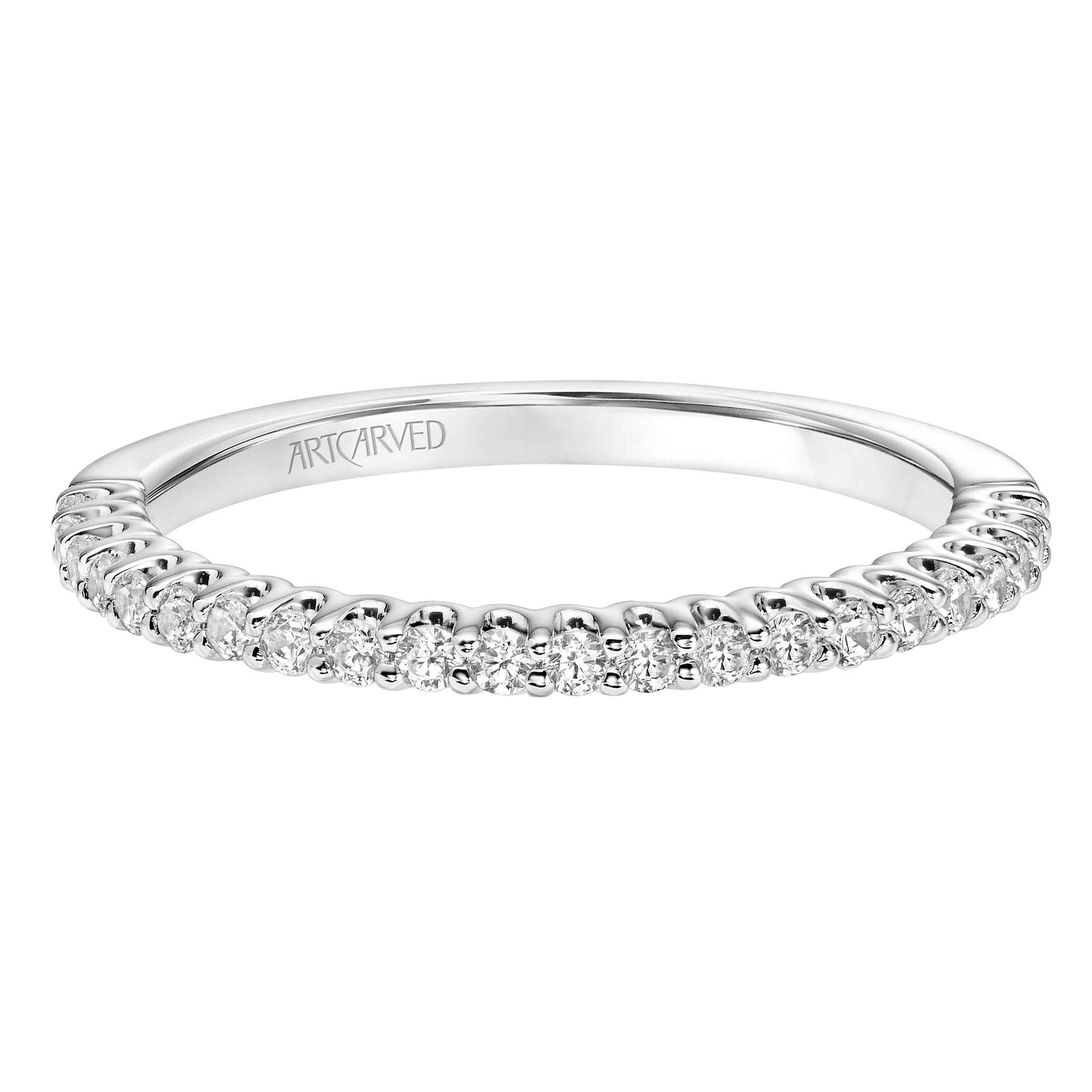 ArtCarved Contemporary 1/4 ct. tw. Diamond Wedding Band in 14K White Gold