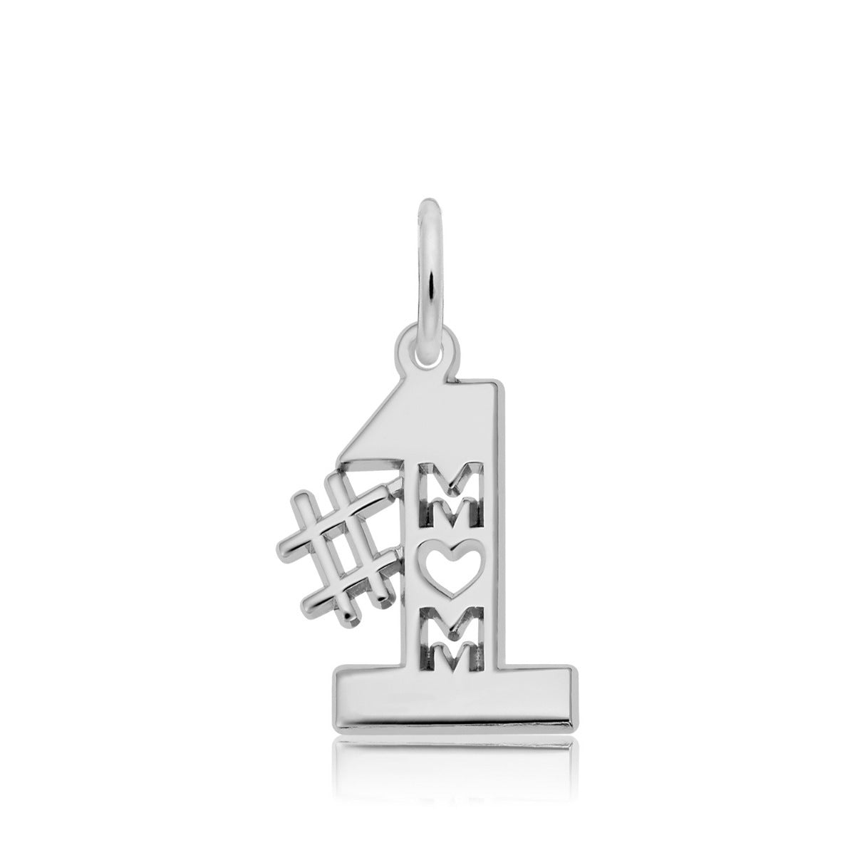 #1 Mom Charm in Sterling Silver