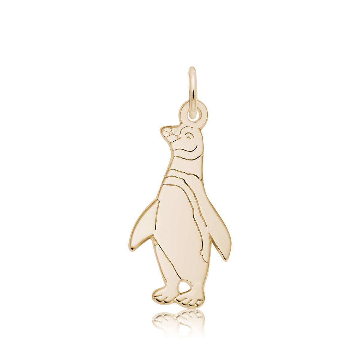 Flat Penguin Charm in 14K Yellow Gold